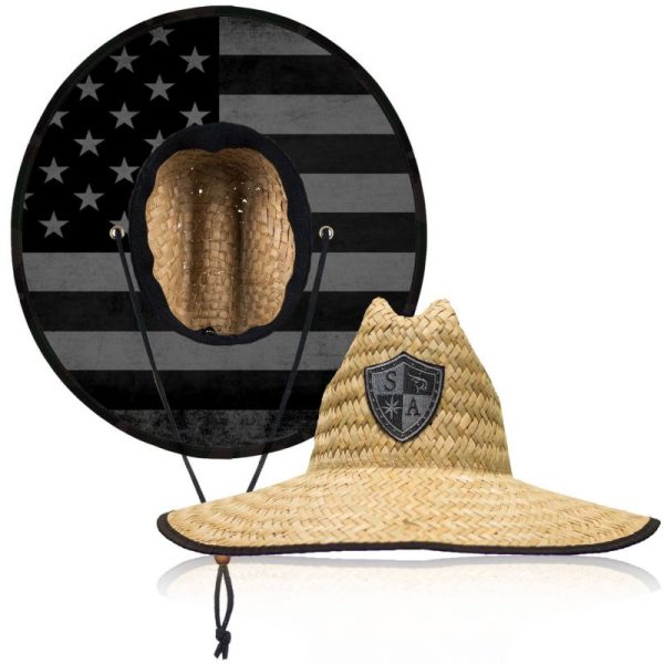 Under Brim Straw Hat | Blackout American Flag For Sale